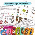 Schnitzeljagd/ Schatzsuche "Bauernhof" für Kinder von 4-6 Jahren. Hier siehst du eine Übersicht - Geschichte, Anleitung, Stationen und Tipps für einen spannenden Kindergeburtstag 