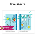 Bonuskarte „Delfin“ für Kinder. Hier siehst du eine süße Bonuskarte mit gemaltem Motiv und dem Satz "Du bist super!" zum Ausdrucken als PDF-Download. Du kannst dein Kind ganz einfach motivieren und belohnen. Hier siehst du, wie die Druckdatei aufgebaut ist: Vorne und hinten bekommt jede Affirmationskarte das selbe Motiv. Deinen Ausdruck einfach an der gestrichelten Linie falten, dann die Seiten zusammen kleben und ausschneiden. Fertig ist das Fleißkärtchen. 