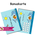 Bonuskarte „Delfin“ für Kinder. Hier siehst du eine süße Bonuskarte mit gemaltem Motiv und dem Satz "Du bist super!" zum Ausdrucken als PDF-Download. Du kannst dein Kind ganz einfach motivieren und belohnen. Die kleinen Felder auf der Rückseite der Karte kannst du zum Beispiel stempeln, mit Stickern bekleben oder beschriften. Am Ende wartet dann eine tolle Belohnung auf dein Kind, die ihr vorher festlegt. 