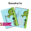 Bonuskarte „Dino/ Dinosaurier“ für Kinder. Hier siehst du eine süße Bonuskarte mit gemaltem Motiv und dem Satz "Du bist super!" zum Ausdrucken als PDF-Download. Du kannst dein Kind ganz einfach motivieren und belohnen. Die kleinen Felder auf der Rückseite der Karte kannst du zum Beispiel stempeln, mit Stickern bekleben oder beschriften. Am Ende wartet dann eine tolle Belohnung auf dein Kind, die ihr vorher festlegt. 