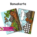Bonuskarte „Dinosaurier“ für Kinder. Hier siehst du eine süße Bonuskarte mit gemaltem Motiv und dem Satz "Du bist super!" zum Ausdrucken als PDF-Download. Du kannst dein Kind ganz einfach motivieren und belohnen. Die kleinen Felder auf der Rückseite der Karte kannst du zum Beispiel stempeln, mit Stickern bekleben oder beschriften. Am Ende wartet dann eine tolle Belohnung auf dein Kind, die ihr vorher festlegt. 