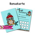 Bonuskarte „Eule“ für Kinder. Hier siehst du eine süße Bonuskarte mit gemaltem Motiv und dem Satz "Du bist super!" zum Ausdrucken als PDF-Download. Du kannst dein Kind ganz einfach motivieren und belohnen. Die kleinen Felder auf der Rückseite der Karte kannst du zum Beispiel stempeln, mit Stickern bekleben oder beschriften. Am Ende wartet dann eine tolle Belohnung auf dein Kind, die ihr vorher festlegt. 