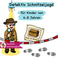 Schnitzeljagd/ Schatzsuche "Detektiv" für Kinder von 6-8 Jahren. Mit einer spannenden Geschichte, Rätseln und altersgerechten Aufgaben für einen besonders schönen Kindergeburtstag als Download PDF zum selbst basteln und ausdrucken. Mit umfassender Anleitung. 