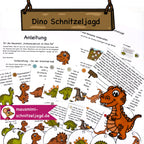 Schnitzeljagd/ Schatzsuche "Dino" (Dinosaurier) für Kinder von 5-8 Jahren. Hier siehst du eine Übersicht - Geschichte, Anleitung, Stationen und Tipps für einen spannenden Kindergeburtstag 