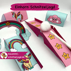 Schnitzeljagd/ Schatzsuche „Einhorn für Kinder von 5-8 Jahren. Hier siehst du die ein lustiges Spiel von einer Station. Ihr als Eltern müsst nur drucken, basteln und dann kann es binnen kurzer Zeit schon los gehen. Natürlich mit Bastel-Anleitung!