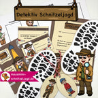 Schnitzeljagd/ Schatzsuche "Detektiv" für Kinder von 8-10 Jahren. Hier siehst du die Schatzkarte mit den Stationen, die passende Einladung zum Geburtstag sowie die Urkunde für alle Teilnehmer/ Gäste
