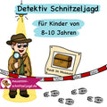 Schnitzeljagd/ Schatzsuche "Detektiv" für Kinder von 8-10 Jahren. Mit einer spannenden Geschichte, anspruchsvollen Rätseln und altersgerechten Aufgaben für einen besonders schönen Kindergeburtstag als Download PDF zum selbst basteln und ausdrucken. Mit umfassender Anleitung. 