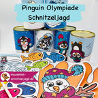 Aktive Schnitzeljagd/ Schatzsuche „Pinguin - Winter Olympiade“ für Kinder von 6-10 Jahren.  Hier siehst du die ein paar Rätsel der einzelnen Stationen und auch aktive Aufgaben für einen spannenden Kindergeburtstag 