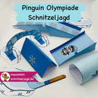 Aktive Schnitzeljagd/ Schatzsuche „Pinguin - Winter Olympiade“ für Kinder von 6-10 Jahren.  Hier siehst du ein lustiges Spiel einer Station. Einfach zu basteln! Natürlich mit Anleitung. 