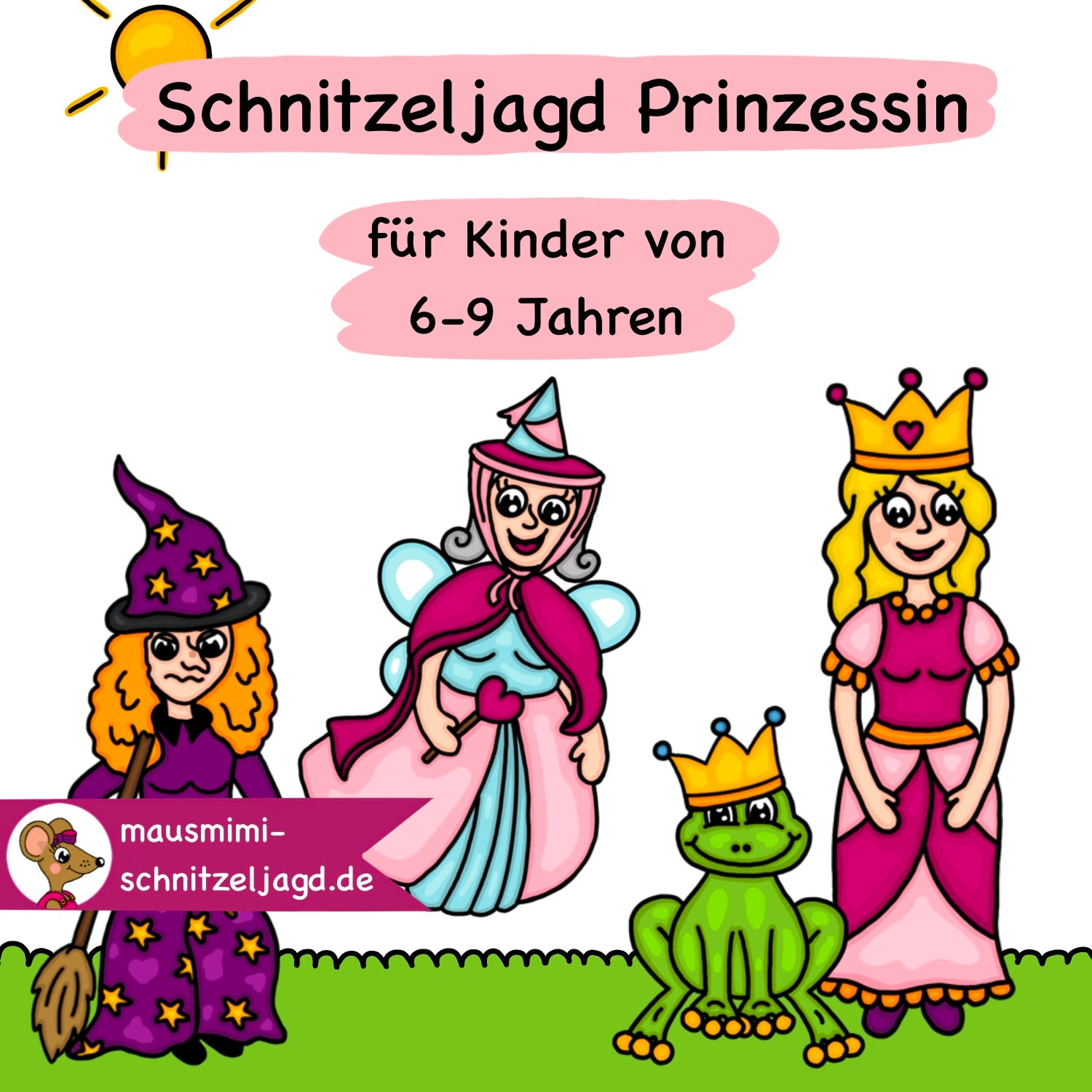 Schnitzeljagd/ Schatzsuche "Prinzessin" für Kinder von 6-9 Jahren. Mit einer spannenden Geschichte, Rätseln und altersgerechten Aufgaben für einen besonders schönen Kindergeburtstag als Download PDF zum selbst basteln und ausdrucken. Mit umfassender Anleitung. 