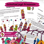 Schnitzeljagd/ Schatzsuche "Prinzessin" für Kinder von 6-9 Jahren. Hier siehst du eine Übersicht - Geschichte, Anleitung, Stationen und Tipps für einen spannenden Kindergeburtstag 