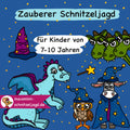 Schnitzeljagd/ Schatzsuche „Zauberer“ für Kinder von 7-10 Jahren. Mit einer spannenden Geschichte, Rätseln und altersgerechten Aufgaben für einen besonders schönen Kindergeburtstag als Download PDF zum selbst basteln und ausdrucken. Mit umfassender Anleitung. 